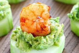 Avocado, Shrimp and Cucumber Bites