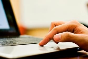A person using a laptop